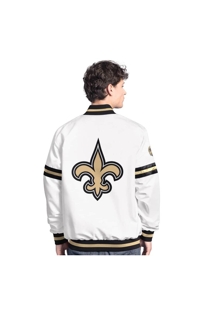 STARTER Men's Starter  White New Orleans Saints Scout Full-Snap Varsity Jacket, Alternate, color, 