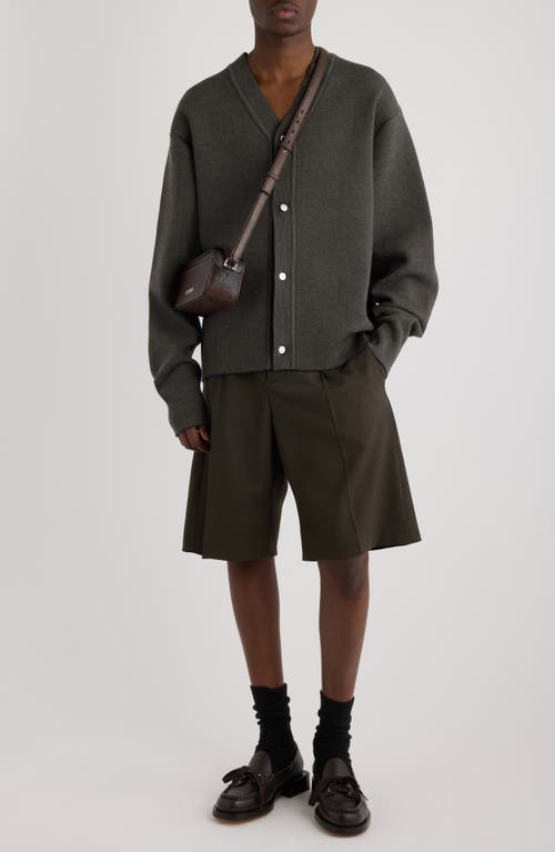 Jacquemus Le Cardigan Doppio Merino Wool Blend Cardigan In Animal Print