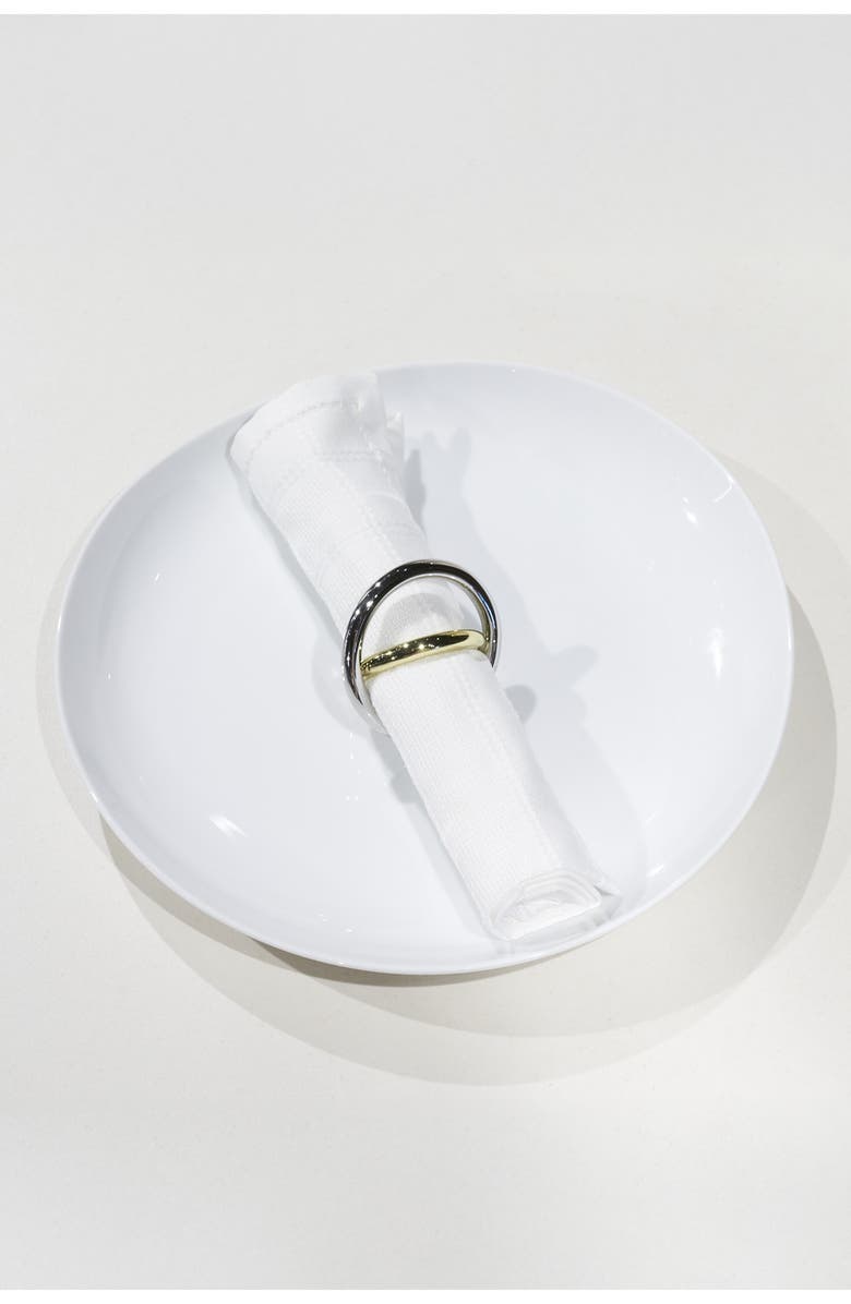 ANNA New York Set of 4 Mixed Metal Napkin Rings, Alternate, color, Silver And Gold