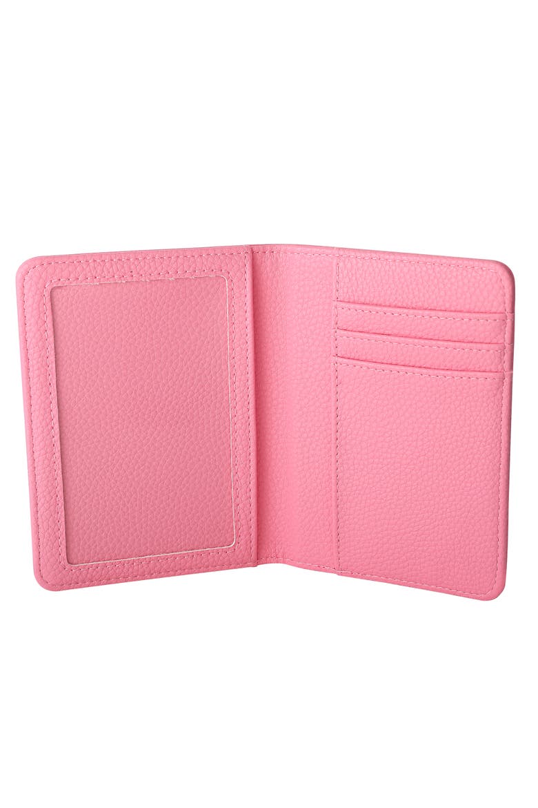 Pink Pebbled Travel Passport Holder, Alternate, color, Pink
