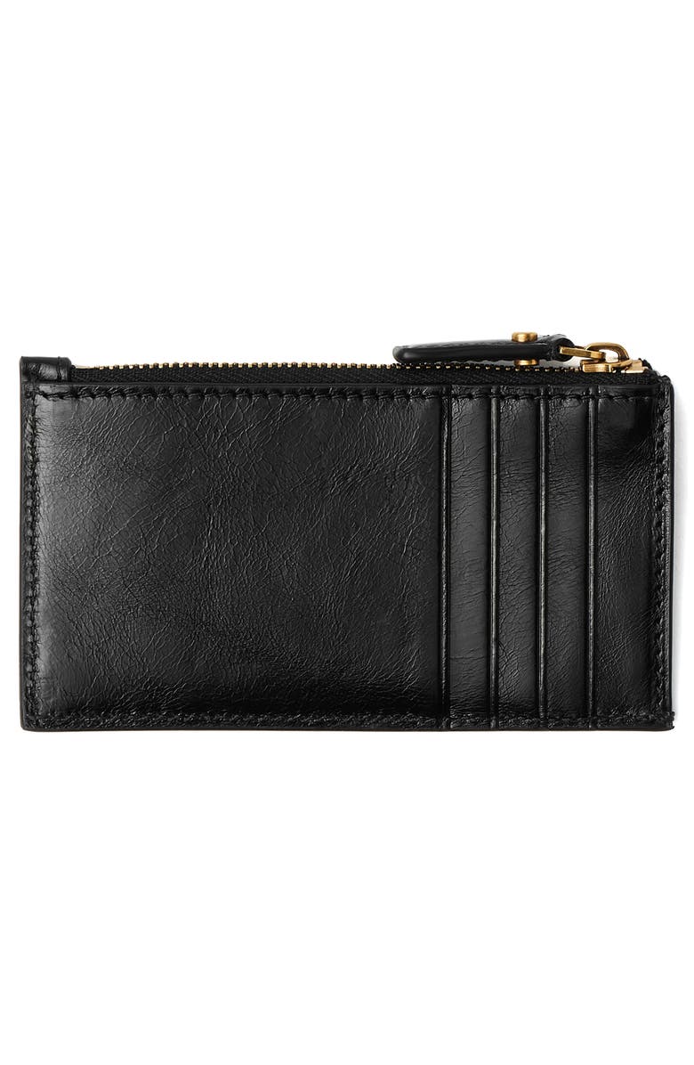 Versace Medusa Leather Zip Card Case, Alternate, color, Black Rosewood Gold