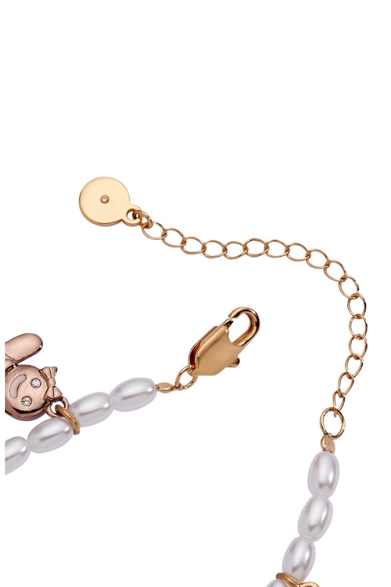 Pink Christmas Beaded Charm Bracelet, Alternate, color, Gold