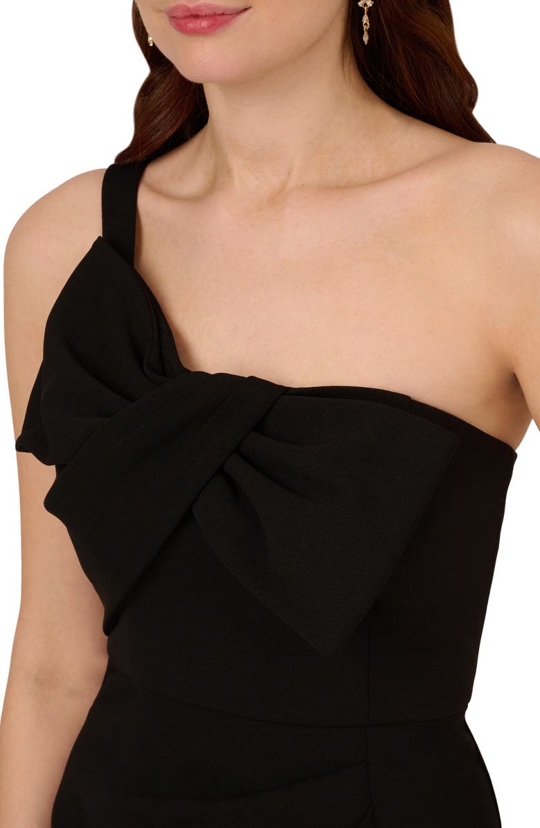 Adrianna Papell One-Shoulder Crepe Knit Cocktail Dress, Alternate, color, 