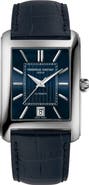 FREDERIQUE CONSTANT Classics Carrée Blue Leather Strap Watch, 30.4mm x 33mm