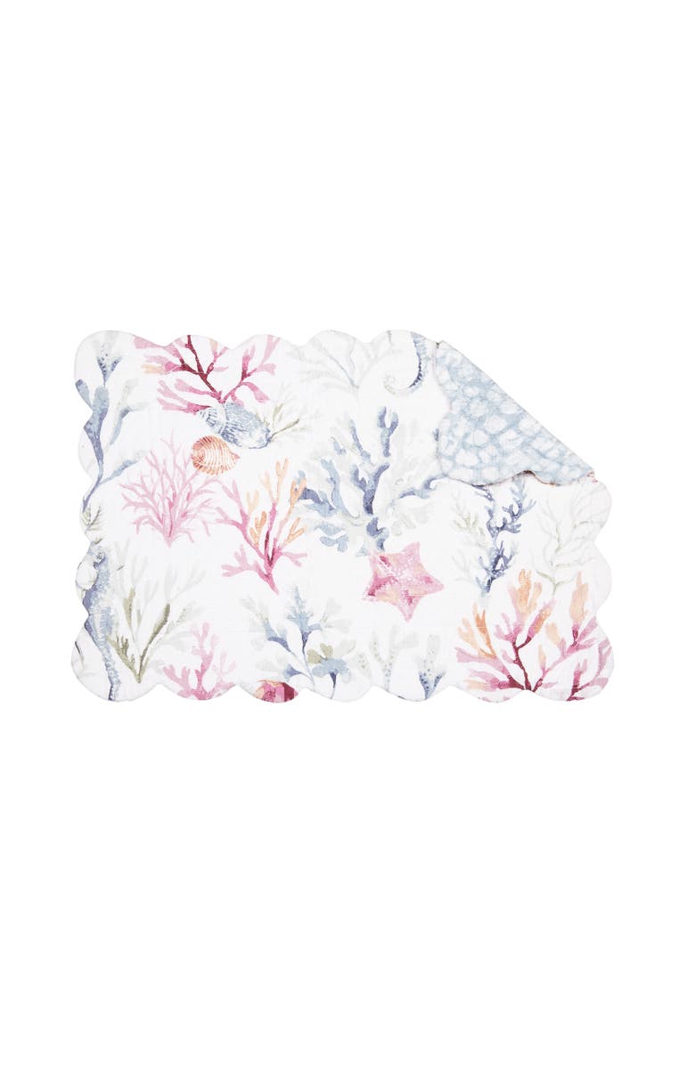 C&F Home Nori Coral Placemats, Set of 6, Alternate, color, Blue