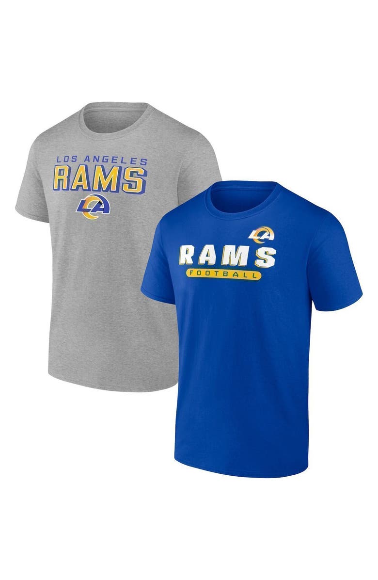 FANATICS Men's Fanatics Branded Royal/Heathered Gray Los Angeles Rams T-Shirt Combo Pack, Main, color, 