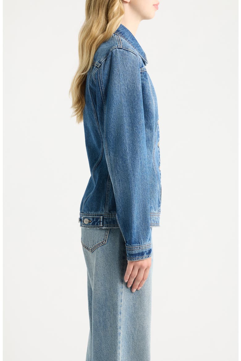 So Cal Fit & Flare Denim Jacket, Alternate, color, BOMBSHELL