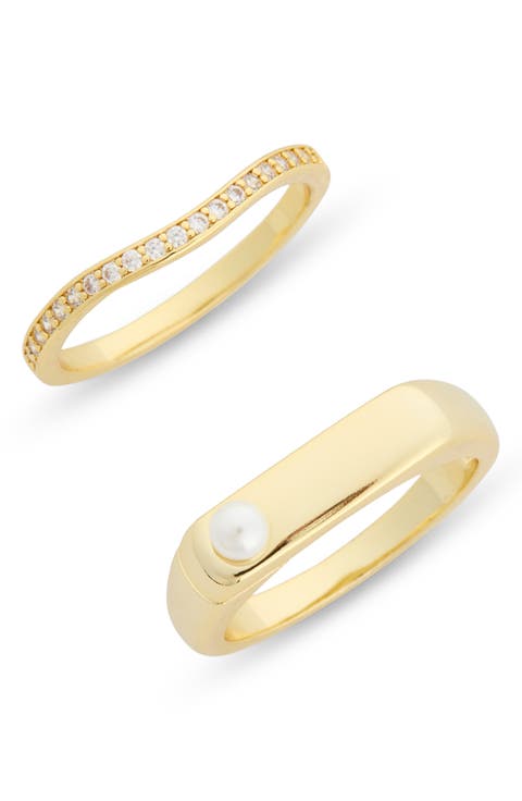Set of 2 Demi Fine Rings