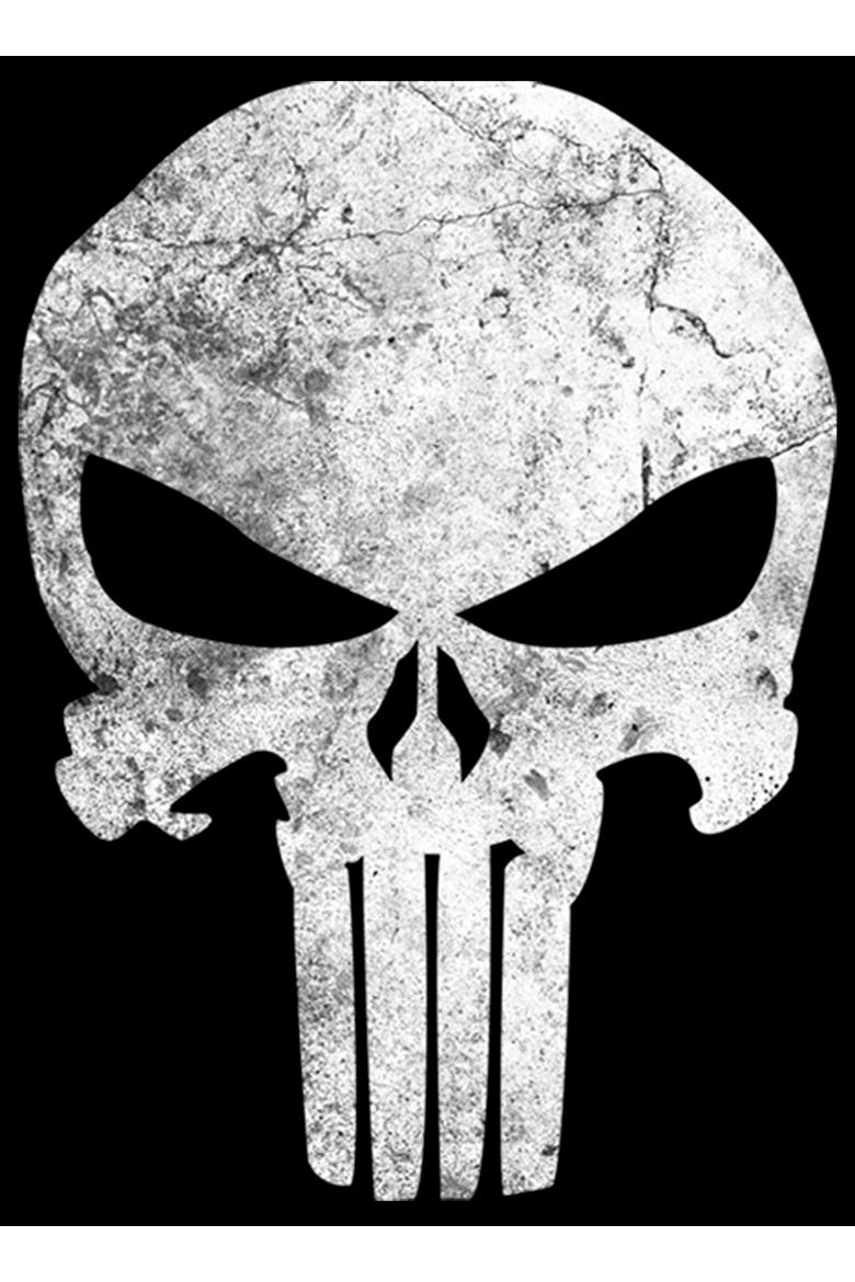 Men's Marvel Punisher Retro Skull Symbol Graphic Tee, Alternate, color, Black