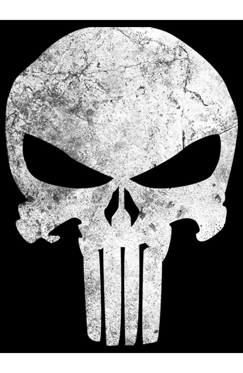 Marvel Men's Marvel Punisher Retro Skull Symbol Graphic T-Shirt, Alternate, color, Black