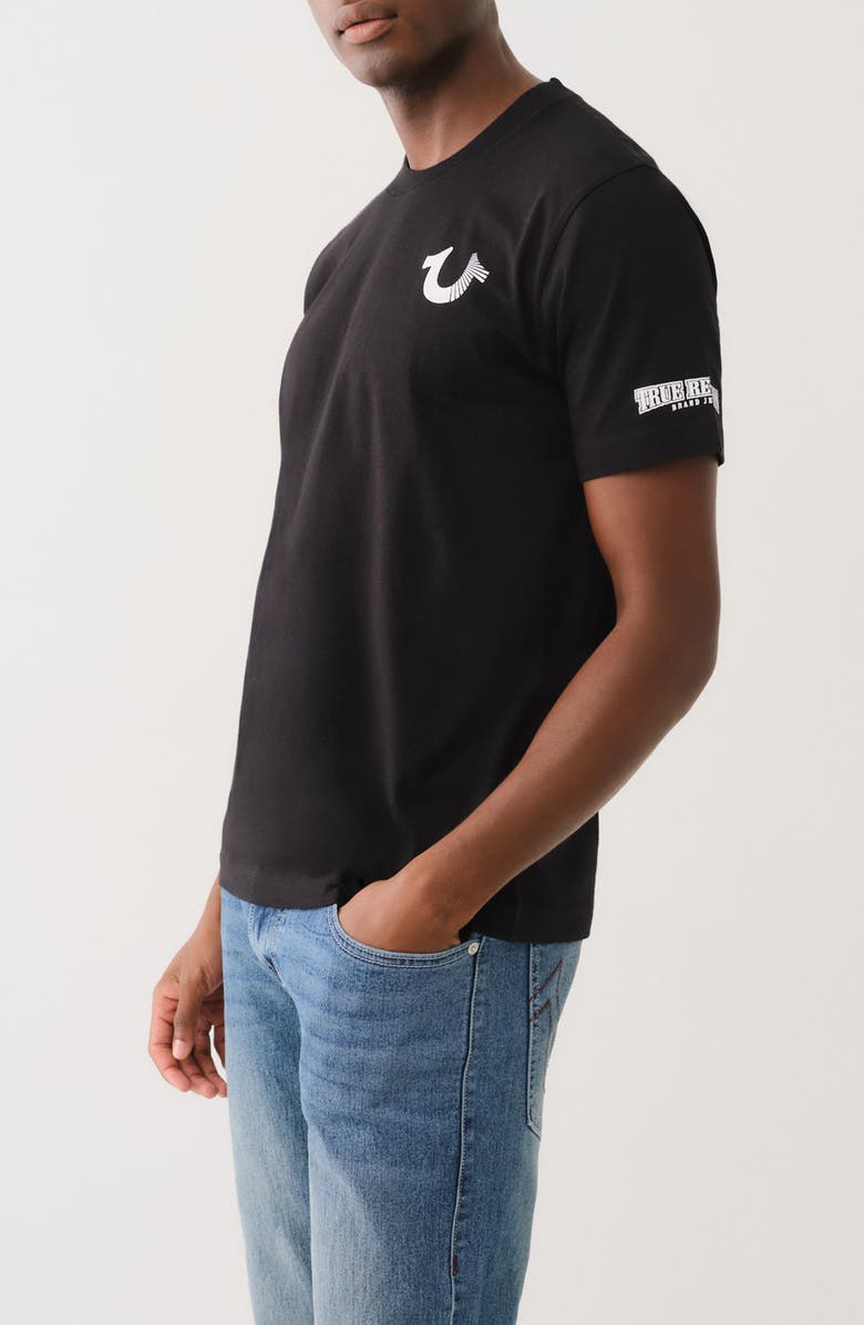 True Religion Fast Buddha Rhinestone Graphic T-Shirt, Alternate, color, 