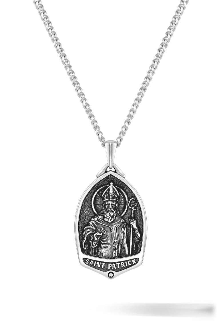 Men's St. Patrick Pendant Necklace, Main, color, SILVER