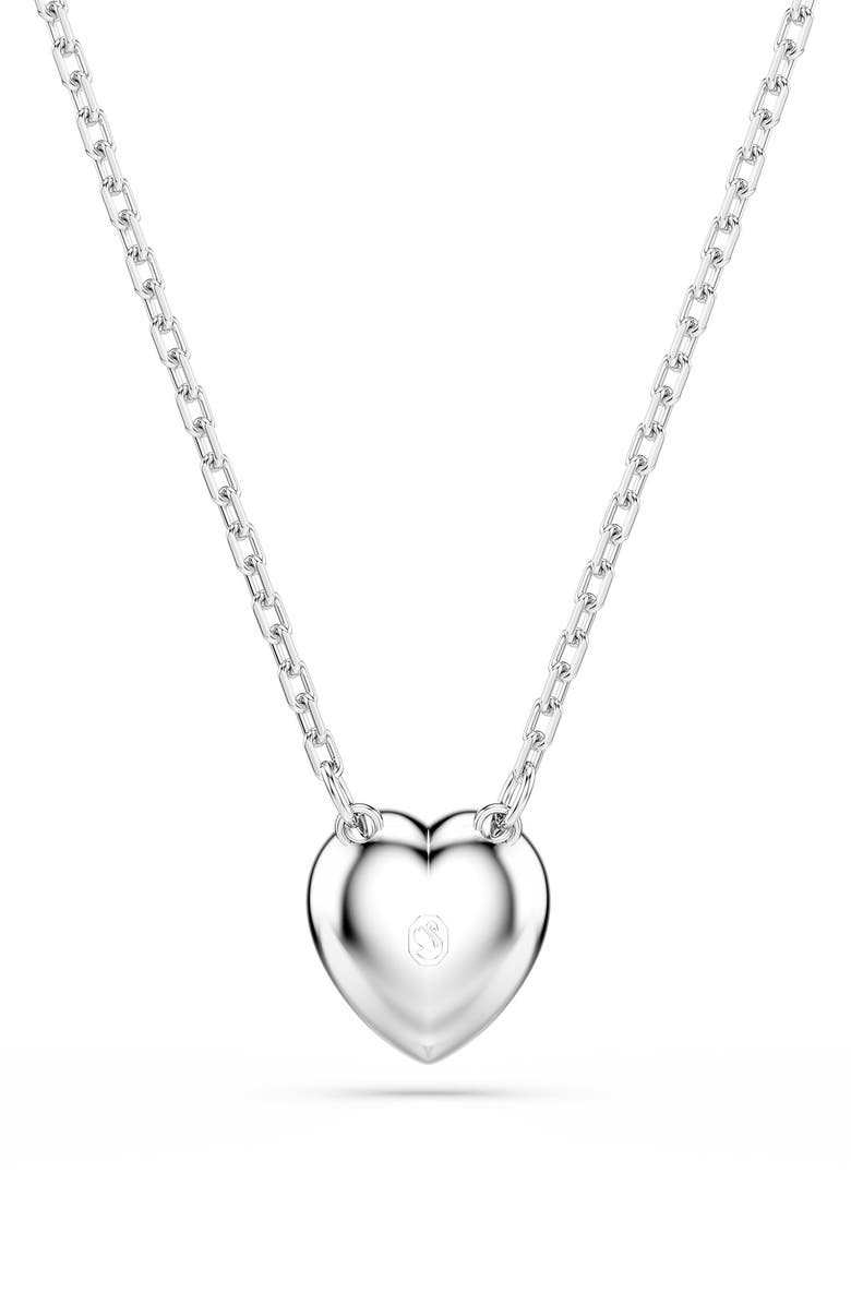 Swarovski x Ariana Grande Angelic Crystal Heart Halo Pendant Necklace, Alternate, color, White/ Silver