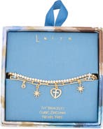 Leith Cubic Zirconia Cross Charm Layered Bracelet
