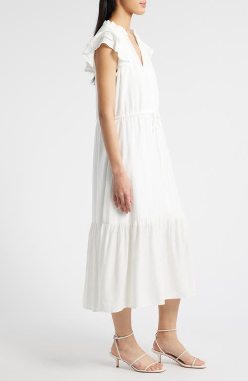 Julia Jordan Flutter Sleeve Midi Dress In Ivory