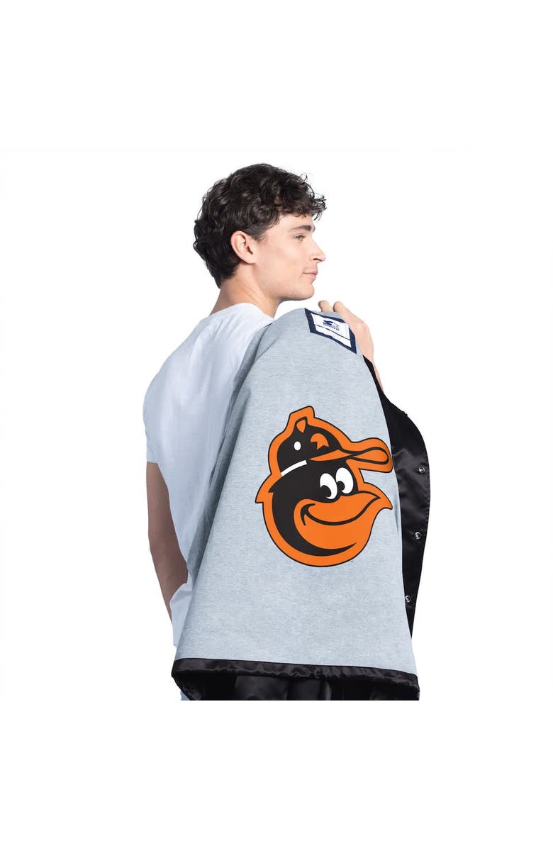 STARTER Men's Starter Black Baltimore Orioles Cooperstown Collection Point Man Full-Snap Coaches Jacket, Alternate, color, Black