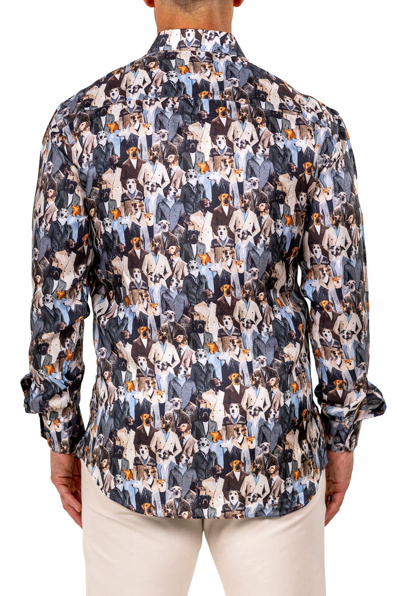 Fibonacci Marthy Contemporary Fit Button-Up Shirt, Alternate, color, BLACK