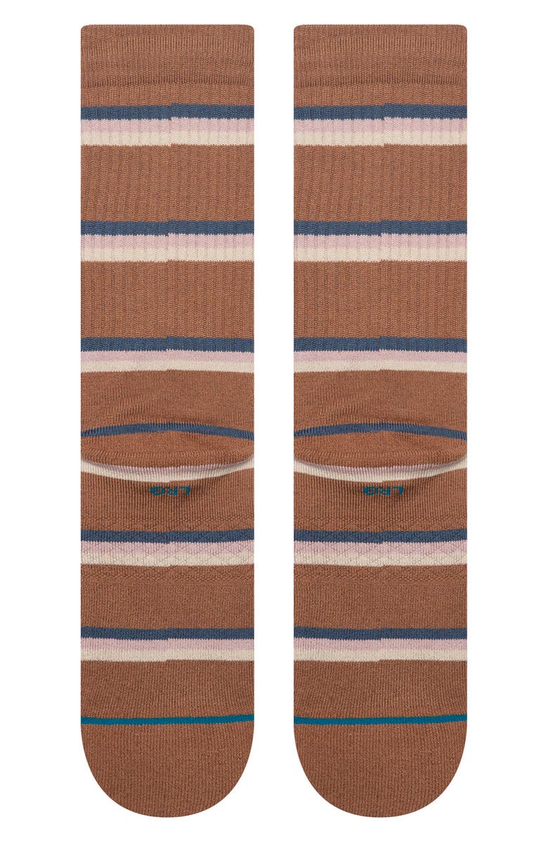 Stance Strata Stripe Crew Socks, Alternate, color, Brown