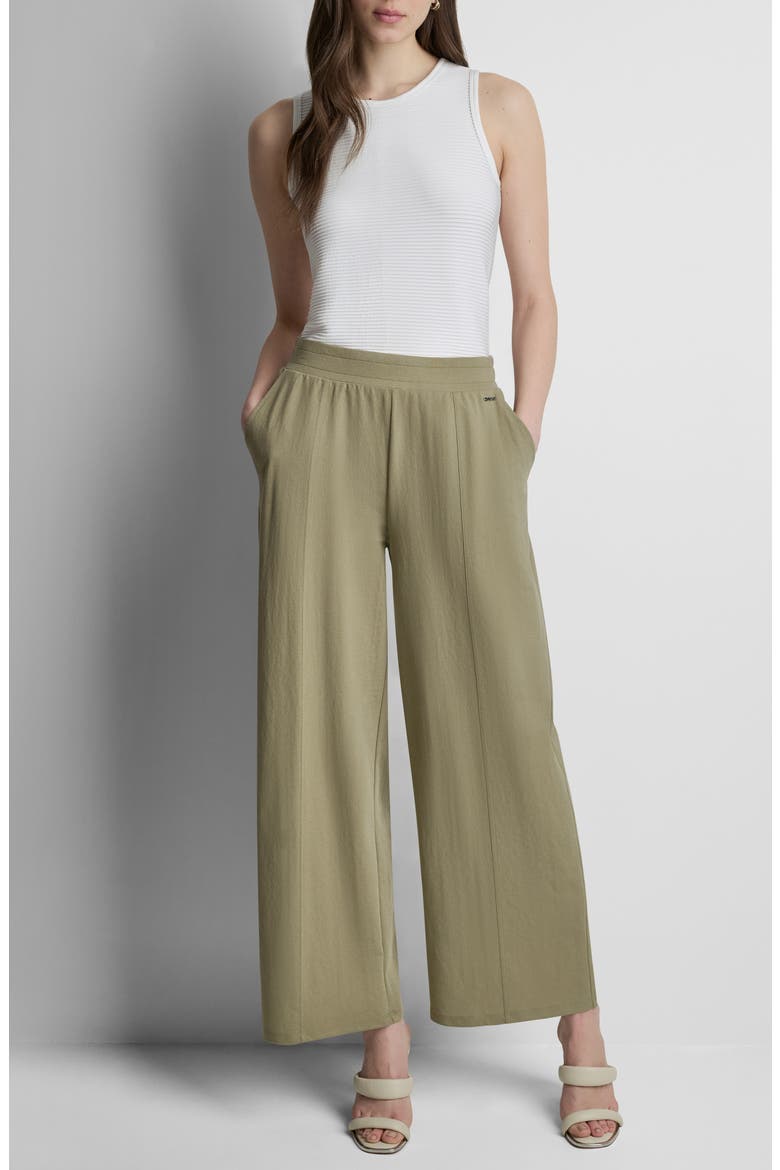 Logo Pull-On Wide Leg Pants, Alternate, color, LGHT FATIGUE