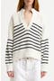 selected White With Thin Navy Stripe