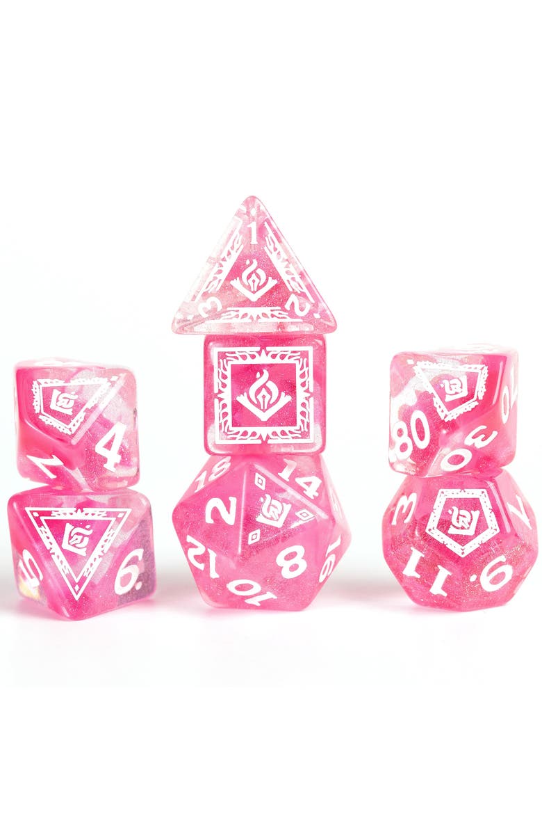 Dungeons & Dragons D&D Adventure Dice Wizard Fuchsia, 16Pc Rpg Set, Alternate, color, Pink