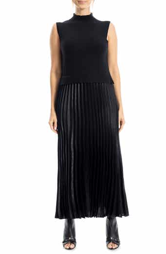 MAX STUDIO Mock Neck Sleeveless Twofer Dress