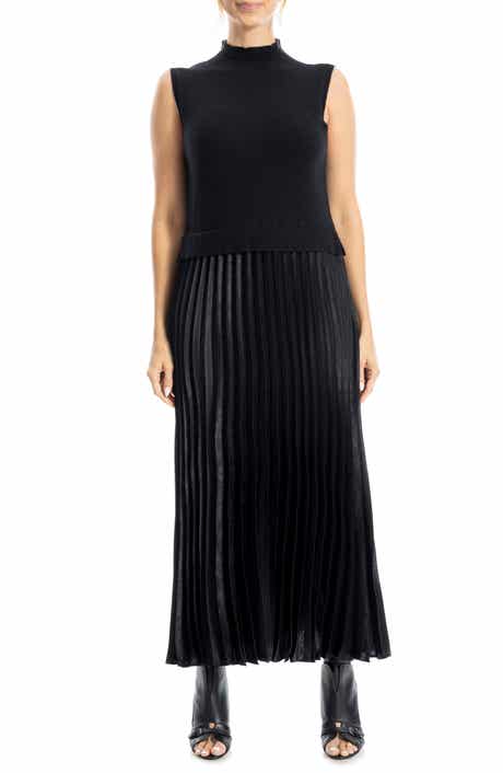 MAX STUDIO Mock Neck Sleeveless Twofer Dress