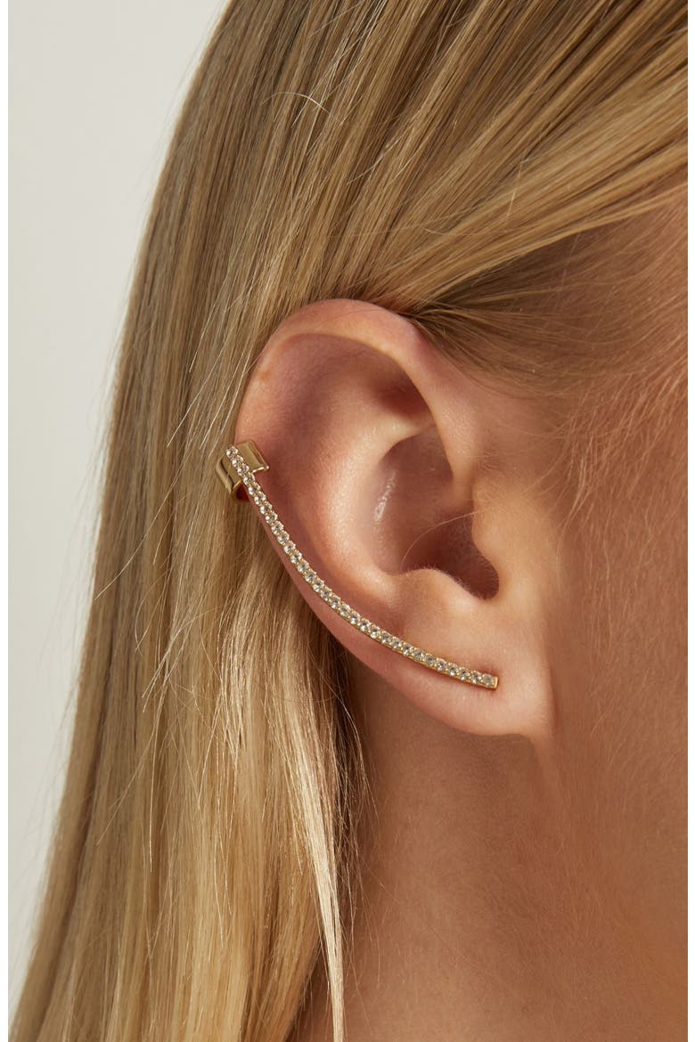 Archival Path Ear Climber Cuff, Alternate, color, Yellow Gold Vermeil