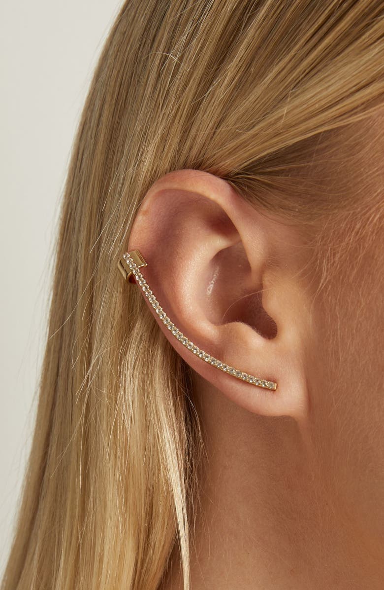 Aurate New York Archival Path Ear Climber Cuff, Alternate, color, Yellow
