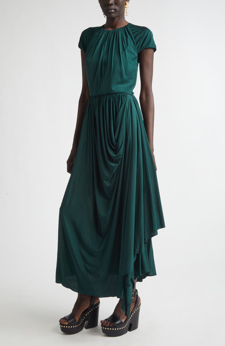 Givenchy Draped Jersey Maxi Dress, Alternate, color, Green Forest