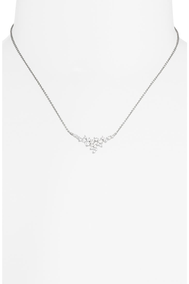 Cluster CZ Necklace, Alternate, color, CLEAR- SILVER