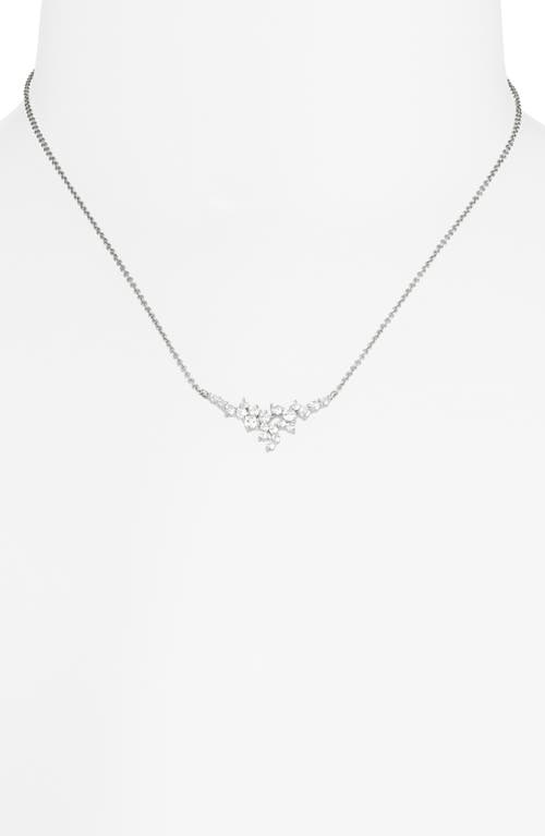 Nordstrom Rack Cluster Cz Necklace In Metallic