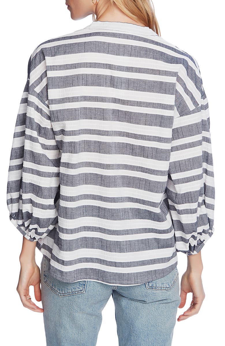 Court & Rowe Braided Gauze Stripe V-Neck Top, Alternate, color,