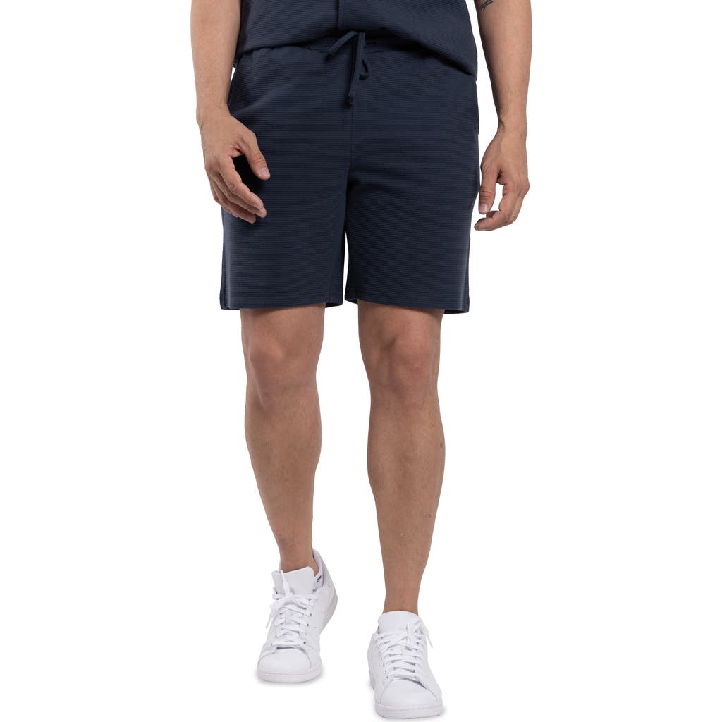 Shop Spring + Mercer Textured Golf Shorts In Dusty Ink Blue