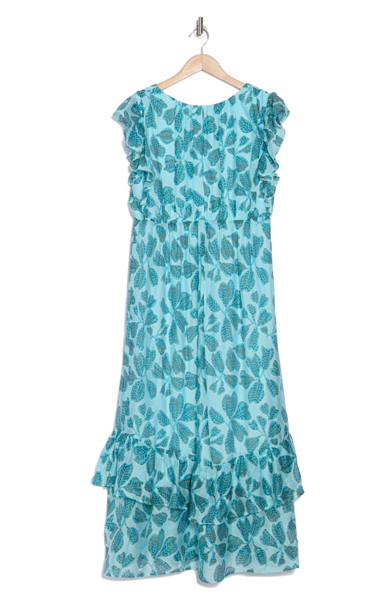 The Good Journey Ruffle Tiered Midi Dress, Alternate, color, Blue Combo