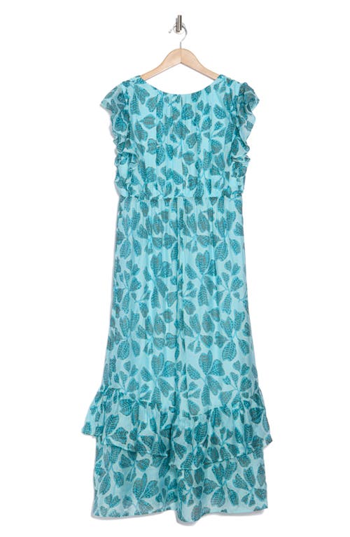 The Good Journey Ruffle Tiered Midi Dress In Blue