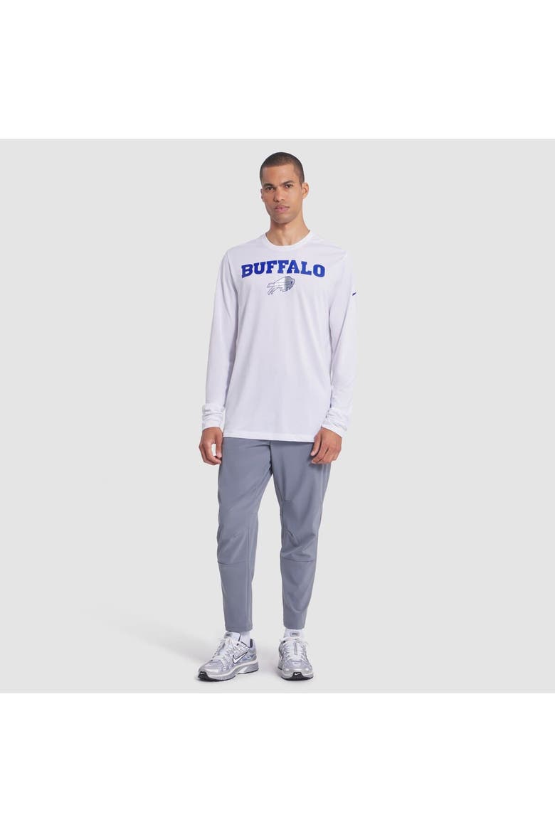 Men's Nike White Buffalo Bills 2025 Rivalries Collection Sideline Legend Dri-FIT Long Sleeve T-Shirt, Alternate, color, White