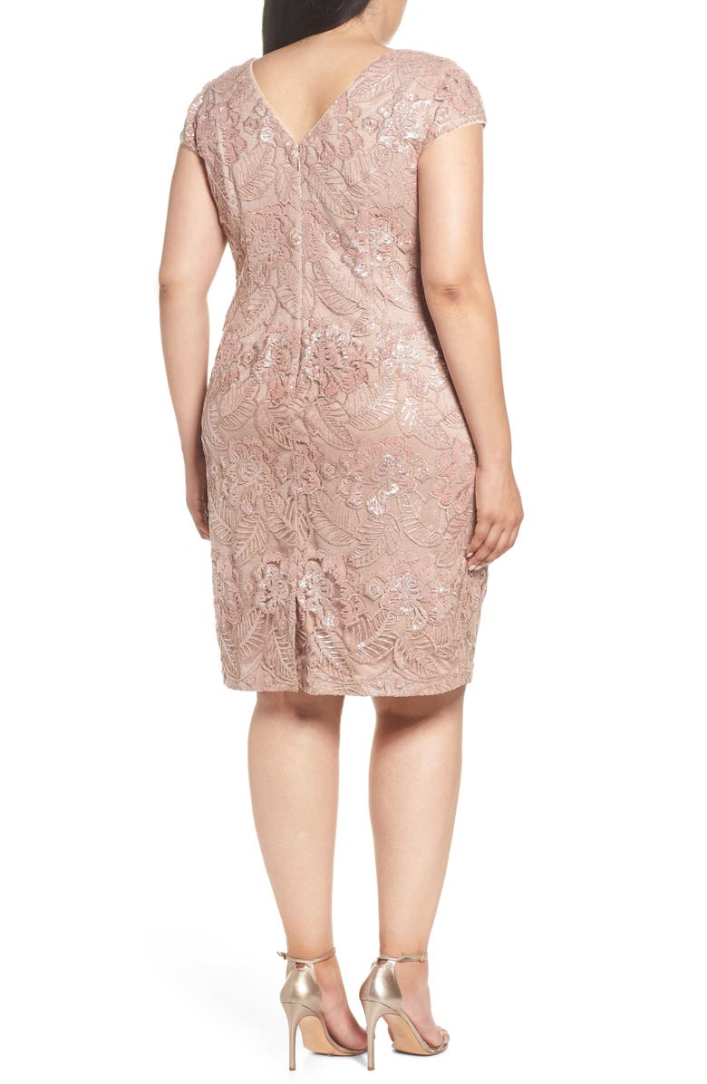 Alex Evenings Sequin Lace Cocktail Dress, Alternate, color,