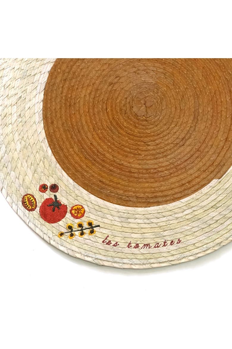 Double Sided Placemat with Embroidery, Alternate, color, Les Tomates