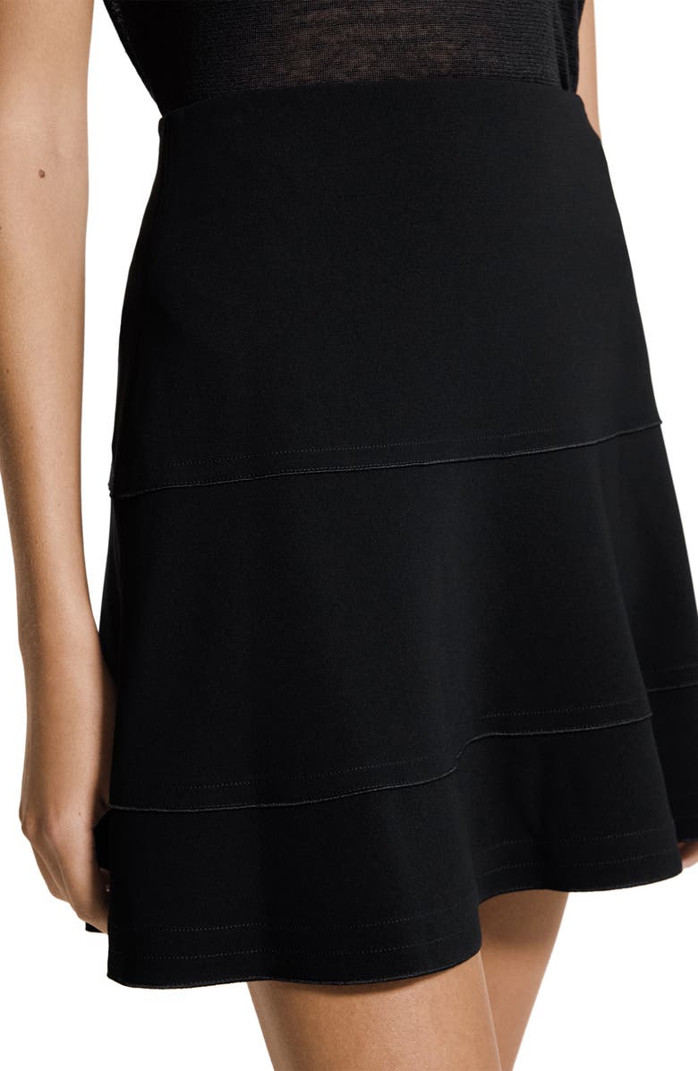 Theory Lapped Seam Miniskirt, Alternate, color, Black