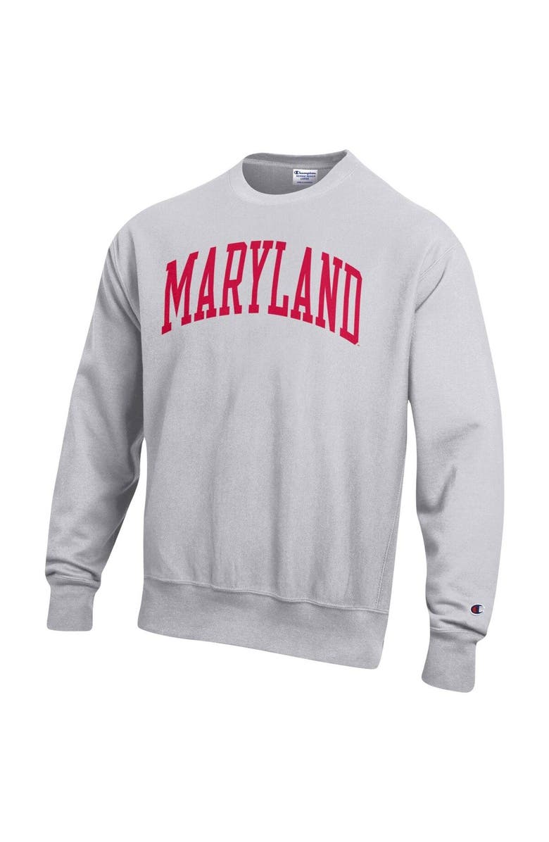 Champion Men's Champion Heathered Gray Maryland Terrapins Arch Reverse Weave Pullover Sweatshirt, Alternate, color, 