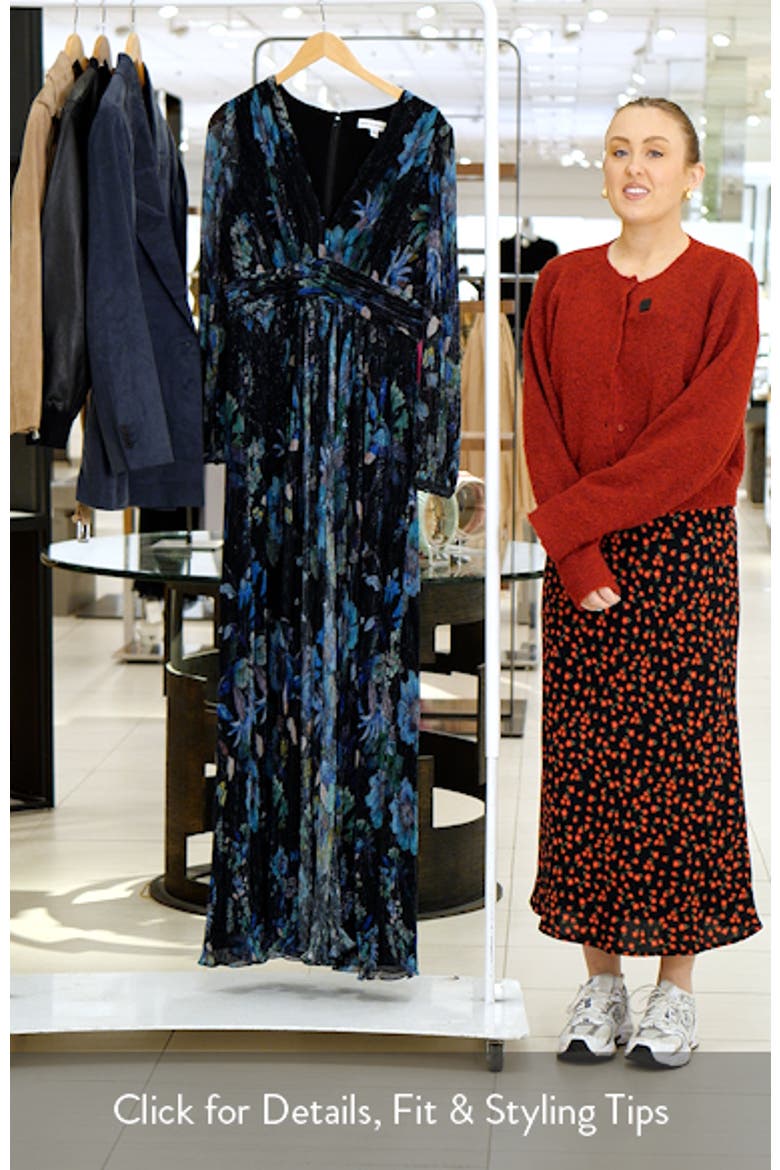 Pauline Metallic Floral Long Sleeve Gown video