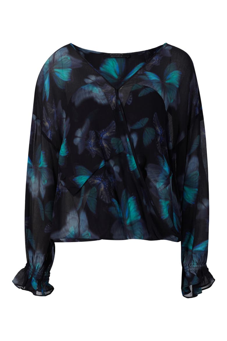 Penny Ceres Floral Print Blouse, Alternate, color, BLACK