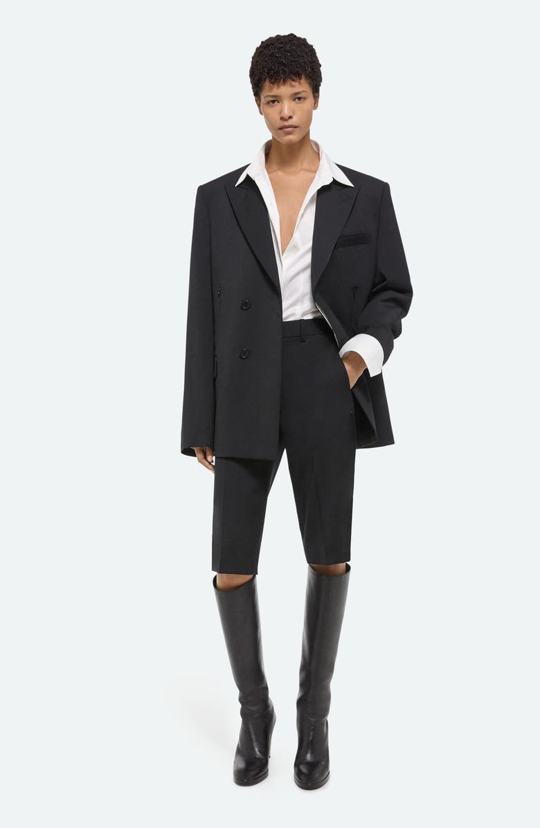 Helmut Lang Double Breasted Virgin Wool Blazer, Alternate, color, Black