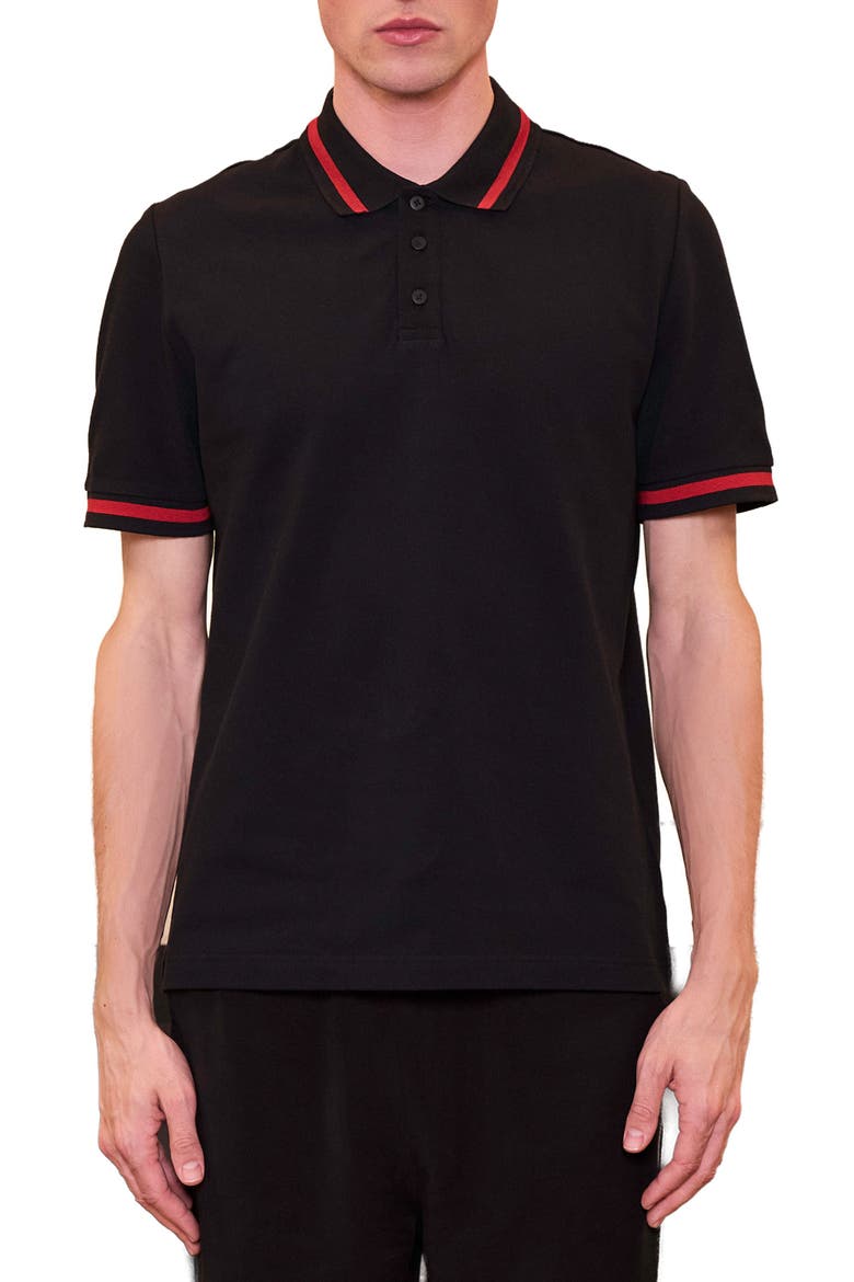 Daydreamers Short Sleeve Polo Shirt, Alternate, color, BLACK