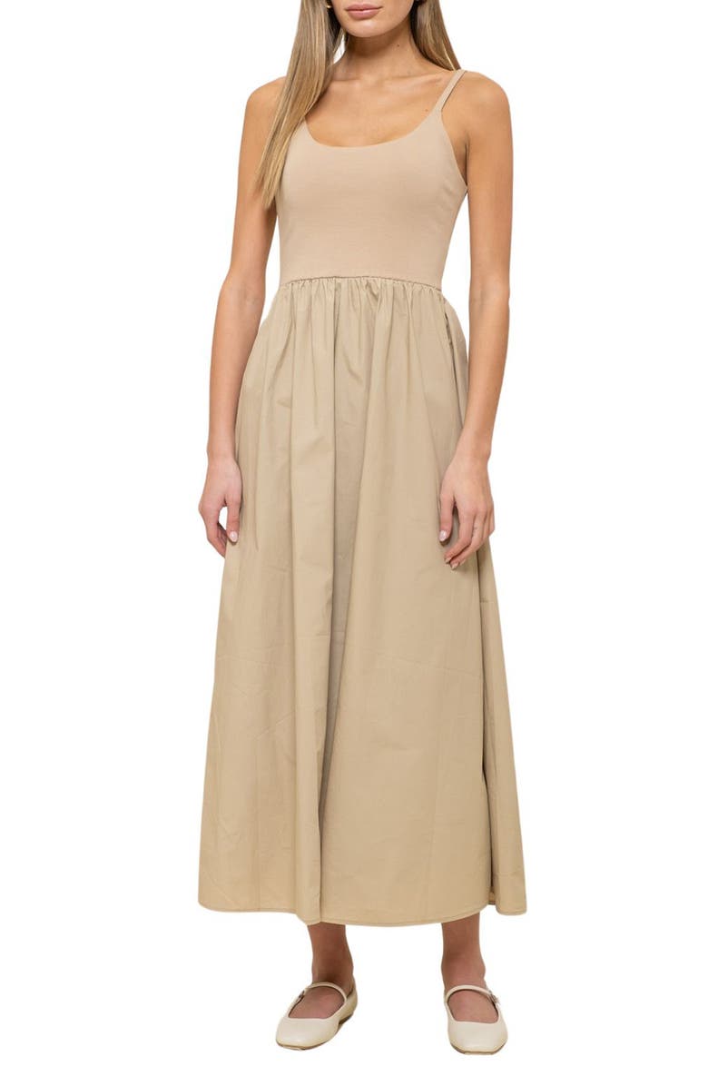 Blu Pepper Mixed Media Midi Dress, Main, color,