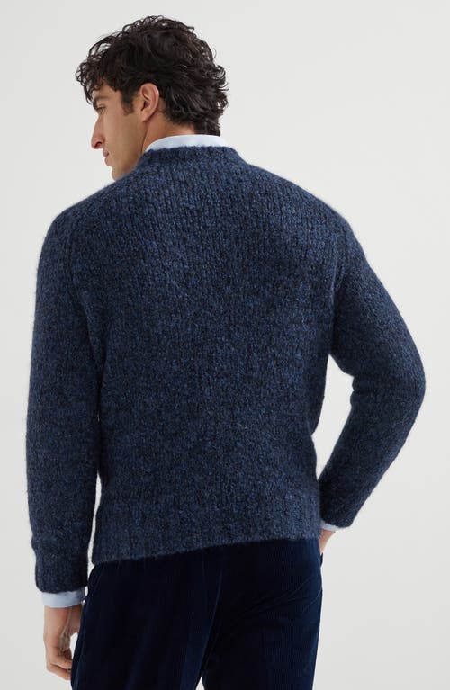 Brunello Cucinelli Long Sleeve Wool Cashmere Sweater In Blue