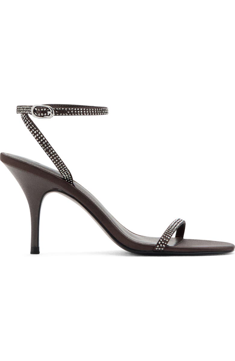 MANGO Embellished Ankle Strap Sandal, Alternate, color, Brown