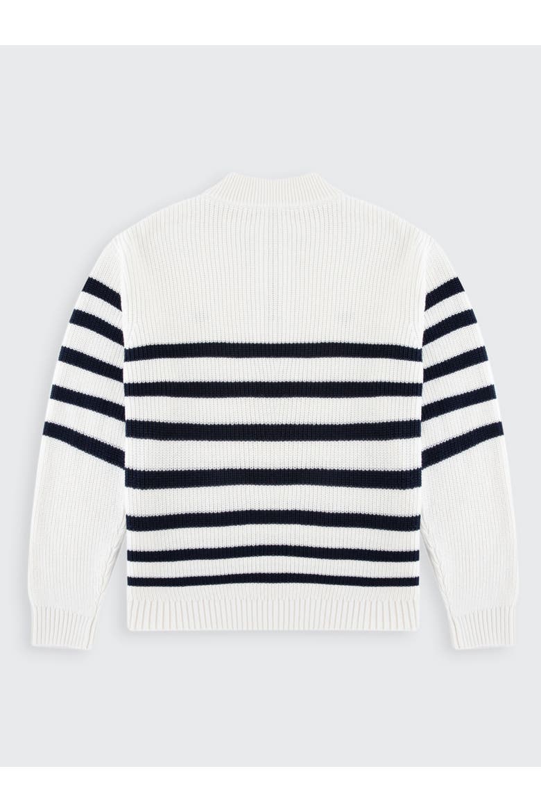 Huxley Striped Quarter Zip Sweater, Alternate, color, Off-white