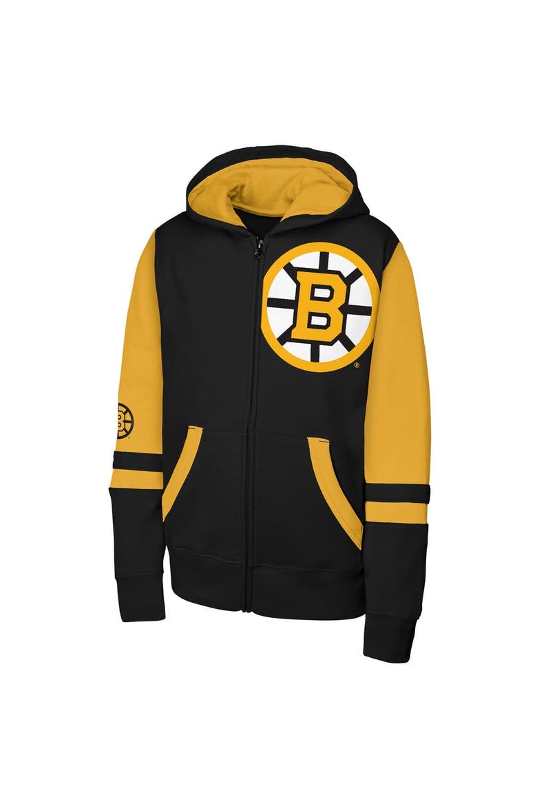 Youth Outerstuff  Black Boston Bruins Face Off Full-Zip Hoodie, Alternate, color, Black